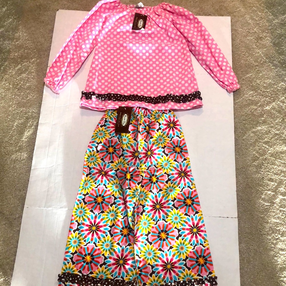 Sweet Tea Girls Blouse & Pants Set Size 7